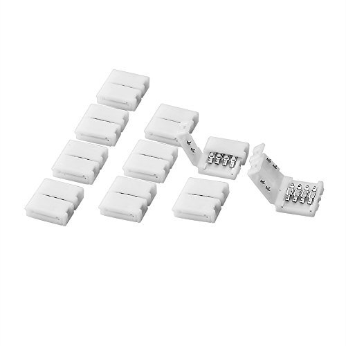 S SIENOC 10PK 4 pol Verbinder mit Klippbefestigung | Schnellverbinder für RGB LED 5050 Streifen Stripes