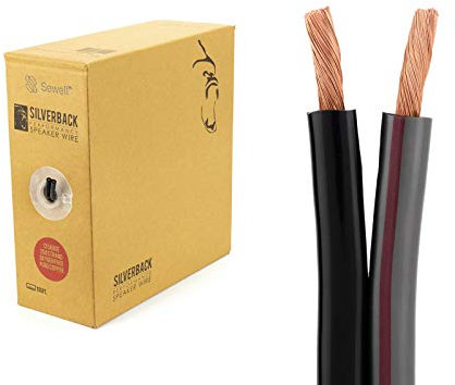 Sewell Silverback Speaker Wire Pull Box, 100 ft, 259 Strand, 12 AWG Pure Copper, OFC SW-30012-100, Gray