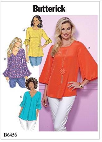 Butterick Patterns 6456 E5,Misses Top,Sizes 14-22, Tissue, Multicoloured, 17 x 0.5 x 22 cm