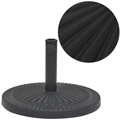 vidaXL Sonnenschirmständer Schirmständer Schirmhalter Sonnenschirm Ständer Fuß Sonnenschirmhalter Schirm Halter Harz Rund Schwarz 29kg