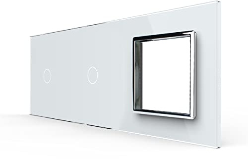 LIVOLO Glas Touch Lichtschalter Funkschalter Steckdosen Wechselschalter uvm in weiß (Nur Rahmen: VL-C7-C1/C1/SR-11)