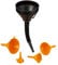 Relaxdays 10023892 Einfülltrichter Set, Kfz Trichter mit Schlauch, entnehmbares Sieb, Trichtersatz, Ölwechsel, PP, schwarz/orange