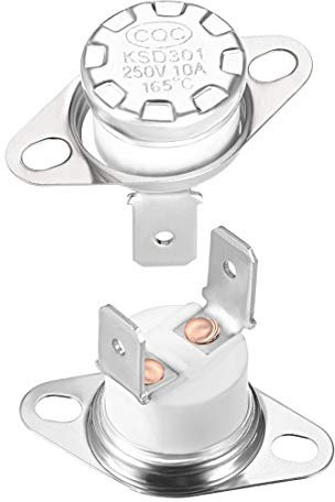 sourcing map KSD301 Thermostat 165°C/329°F 10A Öffner N.C Einstellung Schnappscheiben-Temperaturschalter 2 Stück