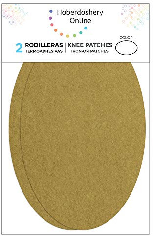 2 Knieschützer - Beige Ellenbogenpolster aus Wildleder/Wildleder. Patches zum Schutz Ihrer Kleidung und zum Reparieren von Hosen, Jacken, Pullovern und Hemden. 16 x 10 cm 97. beige