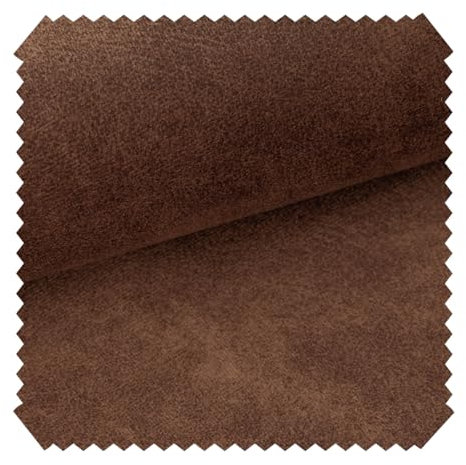 novely® COUEN Ultraweicher Antik Möbelstoff - Vintage Velours Polsterstoff - Pflegeleichte Meterware 1lfm (08 Cognac Braun)