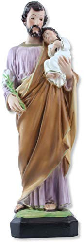 Proposte Religiose Statue des Heiligen Josef aus Kunstharz, Höhe 30 cm, handbemalt.