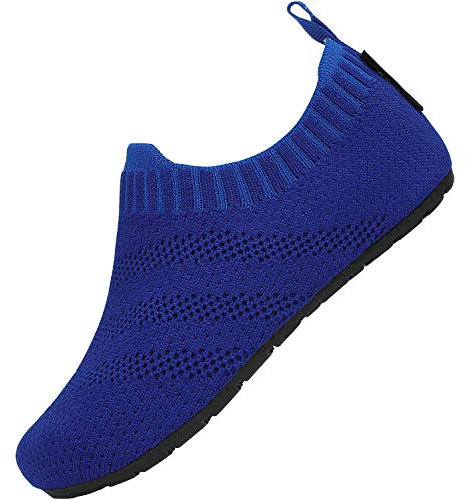 SAGUARO Chaussons de Enfants Doux Antidérapantes Pantoufle de Garçon Fille Respirant Léger Chaussettes Confortable Bébé Slippers Intérieur Extérieur, Chausson Bleu 30/31