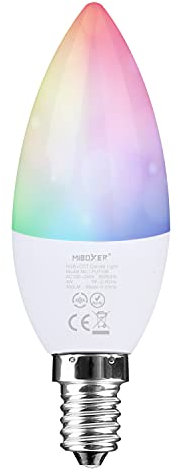 lighteu®, 4W E14 Miboxer Lampadina a candela WiFi 2.4G RF telecomando RGBCCT LED lampadine luci (telecomando non incluso), 300LM, fut108