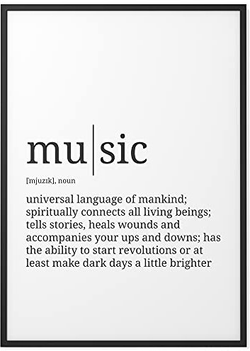 Papierschmiede® Definition Music, 40x60 cm Poster für Wohnzimmer, Schlafzimmer, Küche, Esszimmer, Wandbild Geschenk Wanddeko Spruch English - ohne Rahmen