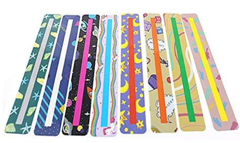 Dyslexia - Règle de superposition colorée - Bandes de lecture - Marque-page - Règle de suivi de la lecture pour enseignants, enfants et dyslexiques - Type 6