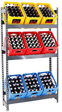 PROREGAL Getränkekistenregal Big Camel Anthrazit für 9 Getränkekisten HxBxT 180x100x30cm Getränkeregal Kistenregal Flaschenregal Bierkistenregal Kastenregal