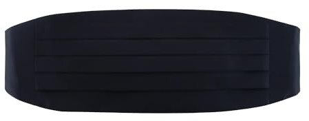 Trafalgar Men's Sutton Solid Color Silk Cummerbund, Black