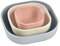 BÉABA, Juego de 3 Cuencos de Silicona, Set de Comida para Bebé, Vajilla Infantil de Silicona, Encajable, Evolutivo, Ergonómico, Material de Silicona Sano, Duradero (Gris terciopelo/Algodón/Rosa polvo)