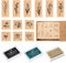 Rebanky 12 Stück Stempel Holz Set Vintage Holzstempel Blumen und Blätter Stempel Pflanzen Blumen Gräser Holzstempel zum Basteln für DIY Handwerk Basteln Scrapbooking