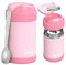 Jarlson® Thermobehälter Kinder YUMMY | Edelstahl Warmhaltebehälter Essen/Babybrei | Müslibecher to go mit Löffel | Joghurtbecher | Essensbehälter | Thermobecher | Wärmebehälter (450 ml, Pink)