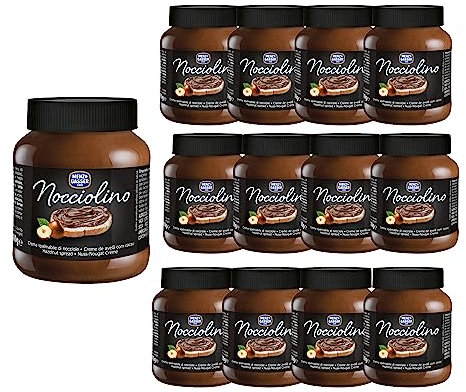 MENZ&GASSER Nocciolino, Crema Spalmabile alle Nocciole, Ideale da Spalmare sul Pane per una Colazione Sana e Gustosa, Naturalmente Senza Glutine, Lavorata con Passione in Trentino-Südtirol, 12 x 400 g