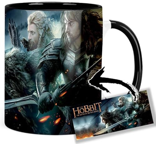 The Hobbit The Battle Of The Five Armies Richard Armitage Thorin Aidan Turner Tasse Innen & Henkel Schwarz Keramikbecher Mug