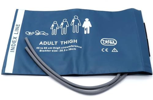 Universal NIBP Cuff for Adult Thigh, 46-66 cm Double Tube Reusable PU Replacement Blood Pressure Cuff, No Connector
