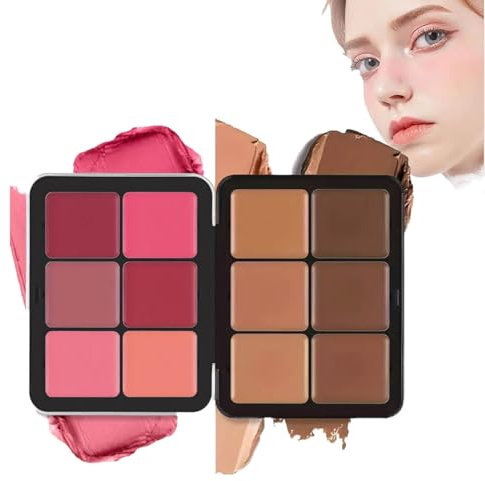 Carla Secret Concealer-Palette,Carla Secret Cream Blush Palette,12 Farben Carla Secret Make-up Paletten,Langanhaltendes,Volldeckendes Make-up Für Makellose Haut Make-up für alle Hauttypen (02)