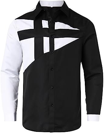 Chemise Habillée Formelle pour Homme À Manches Longues Pas Cher Imprimé Décontracté Regular Boutons Grande Taille Pas Cher Cadeau Chemise Rose Homme