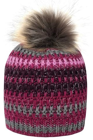 SCHIETWETTER Unisex Erw. Strickmütze Gertie, Beanie, mit Bommel, gefüttert, kuschelig