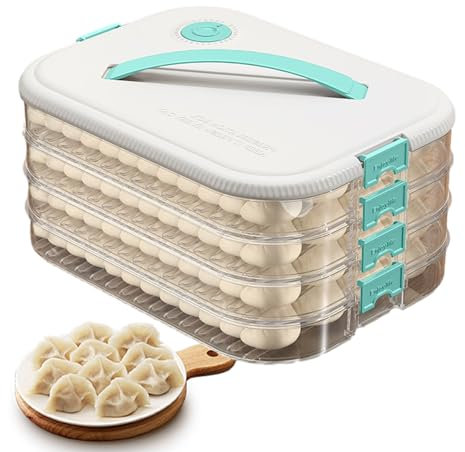 Recipiente para albóndigas, congelador para Galletas, 4 Capas, Transparente, con Tapa hermética, Caja de Almacenamiento para frigorífico, Recipiente para Aperitivos de Alimentos para