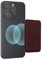 kwmobile Wallet Kartenhalter kompatibel mit Apple iPhone 16/15 / 14/13 / 12 Serie - Magnetische Karten Hülle kompatibel mit MagSafe - Halter mit Stoffbezug - Bordeaux Violett