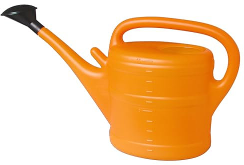 Bunte Gartengießkanne 10 Liter mit Brause (Orange)