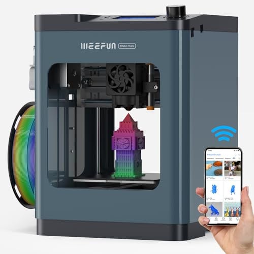 Tina2 Plus 3D Printer, WEEFUN 250mm/s High Speed FDM 3D Printers Fully Open Source, Auto Leveling Mini 3D Printer with WiFi Cloud Print, Fully Assembly 3D Printer for Beginners, Office, Home, School