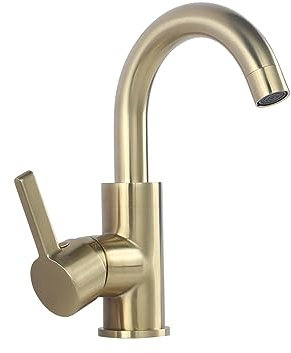Messing Deck montiert Einzelhalter Loch 360 Grad Drehung Waschtischmischer Wasserhahn Badezimmer Waschbecken Wasserhahn