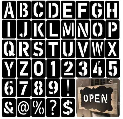 42 Pièces Pochoirs Lettres et Chiffres, 10cm Pochoir Lettre Alphabet, Plastique Réutilisable Pochoir de Lettres, Alphabets Numéro Pochoirs, pour Dessin Artistique Artisanat Bricolage Écriture