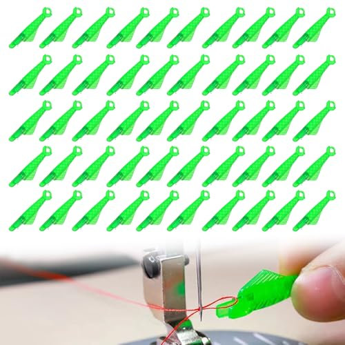 SUFANG 50 Stück Fischmaul Nähmaschinen Nadeleinfädler für Nähmaschinen Automatischer Einfädler Nähmaschinen Zubehör Einfädelhilfe Nadel Threading Tool Für Kreuzstiche Und Stickereien