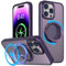 MEIQIBAO per iPhone 14 Pro Max Cover Custodia Protezione Fotocamera Magnetico(magnete n52) Case 360 gradi Metallo Anello Supporto Telaio antiurto grado militare Copertina posteriore smerigliata Viola
