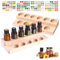 WishesMar 2 Stück 11 Slots Ätherisches Öl Halter Regal aus Holz - Bietet Platz für 5-15 ml ätherisches Öl-Flaschen - Aufbewahrungs Ständer Gestell Organisator für Ätherische Öle und Duftöle