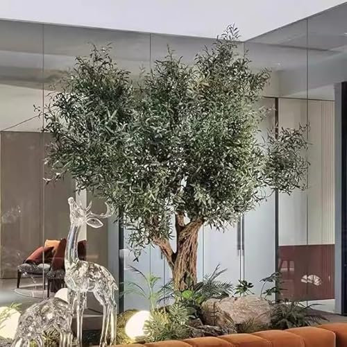 Sohodoo Artificial Olive Tree, Artificial Olive Tree Tall Fake Olive Silk Tree in Pots with Planter Large Olive Branches and Olive Fruits(3mx2.5m)