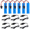 DAJASD 800mAh 3.7V Litio RC Batería, 6 Piezas 14500 Batería de Carreras de baterías Recargable con Cargador USB, bateria 3.7v para Coches, Barcos, Tanques con Control Remoto, Robots