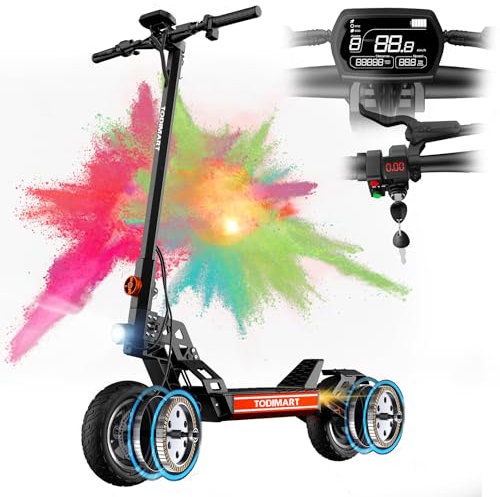 Trottinette Electrique Adulte Professionelle S13 Moteur 2000W Batterie 48V 20.8Ah Trotinette Electrique Autonomie 75-90KM Pneus Tout-Terrain Tubeless de 10 Pouces,Noir