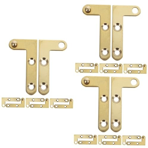 WOONEKY 12sätze Kupfer Drehgelenk Hinge Für Versteckte Türen Langlebiges Scharnier Für Dachluken Schränke Klapptüren Geräuschreduzierende Funktion Einfache Installation