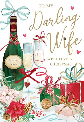 Magnifique Embellished to My Darling Wife Large Christmas Greeting Card XMQ037