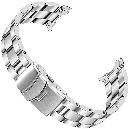 Juntan Edelstahl gekrümmt solide Ende verjüngt 18mm Uhrenarmband Metall Uhrenarmband Deployment Doppel FlipLock Schnalle Silber Schwarz
