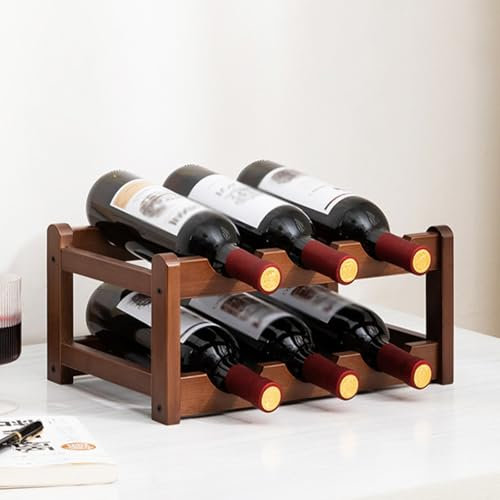 CTREVL Weinregal aus Bambus, Weinschrank für 16 Flaschen, Gastronomie und Lagerraum, Modular Erweiterbare Flaschen-und Weinlagerung, Geeignet für Wohnzimmer, Esszimmer, Küche(36x23.5x15cm)