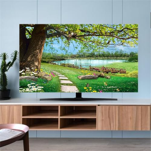 Hixingo Cubierta Antipolvo TV, Paisaje Cubierta Television Funda para Televisor Universal Elástico Cubierta de TV Protector TV Protector de Televisión (37-39inch,Planta)