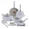 T-fal Refresh - Juego de utensilios de cocina antiadherentes de cerámica de 12 piezas, apto para horno de 350 F, juego de cocina con sartén para huevos, sartenes, cacerolas, horno holandés, tapas,