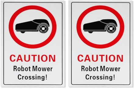 SG Store 2 Stück Warnschilder für Rasenroboter 300 X 200 Mm Aluminiumverbundstoff Wetterfest Digitaldruck Ideal für Den Innen- Und Außenbereich (Englisch)