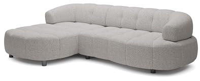 DomoHome ECKSOFA WESPER S - Eckcouch Mit Elektrischer Sitzverstellung, L-förmig, Freistehend, Relaxfunktion, Avangarde Collection, 183x284x79 cm Linke Seite Hellgrau