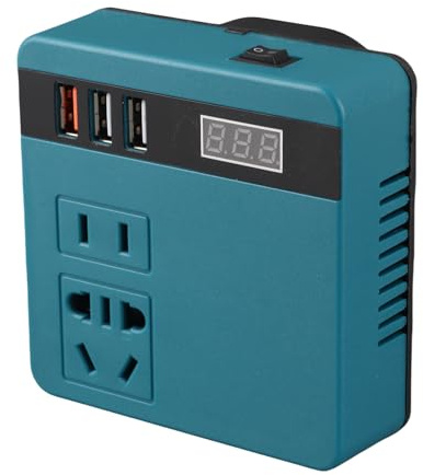 120-W-Wechselrichter für Autokraft, 18V-21V DC Bis 220 V Wechselstrom Wechselrichter, Schnelles Ladewagen-Adapter-Outladeladegerät für Laptop, Telefon, Tablet, Auto DC zu