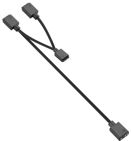 YAODHAOD 5 V 3-polig ARGB Splitter-Kabel & Verlängerungskabel，1-zu-3/4/6 Splitter， für CPU-Kühler 5 V Lüfter LED Lichtstreifen (1 zu 3, ARGB schwarz)