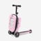 Cariboo Trottinette Enfant avec Valise à partir de 2 Ans Tricycle 2en1 Pliable Réglable en Hauteur Jusqu’à 50 kg Bagage à Main iTravel Rose