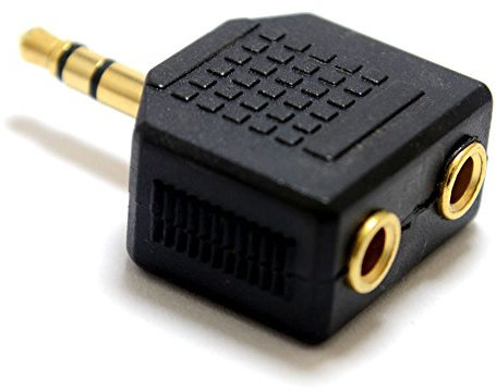 3,5 mm Stéréo Jack Diviseur Adaptateur Jack Fiche vers Double Femelles Plaqués Or