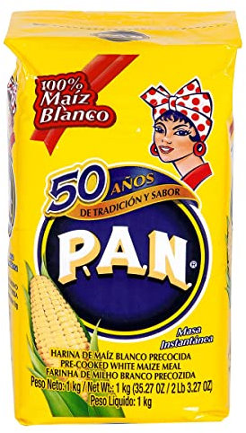 P.A.N. Pan Harina de Maíz Blanco 1 Paquete de 1 kg 1000 g